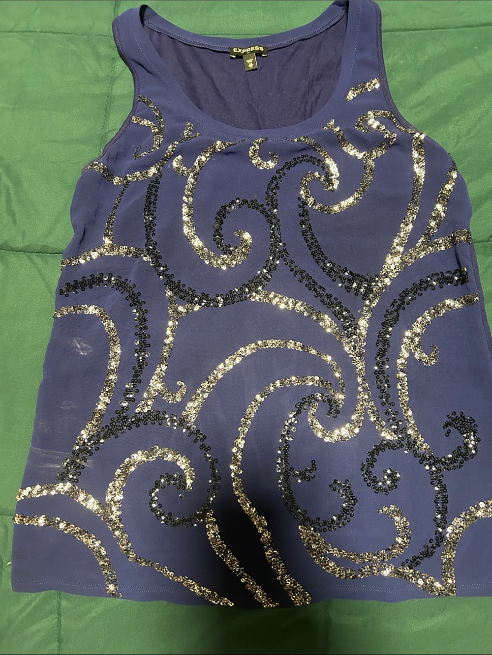 Express Girls Purple Sequin Swirl Tank Dress